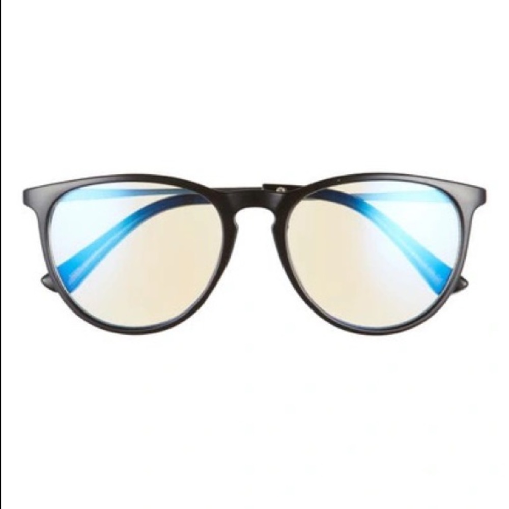 Nordstrom Black Round Sunglasses Blue Light Filtering